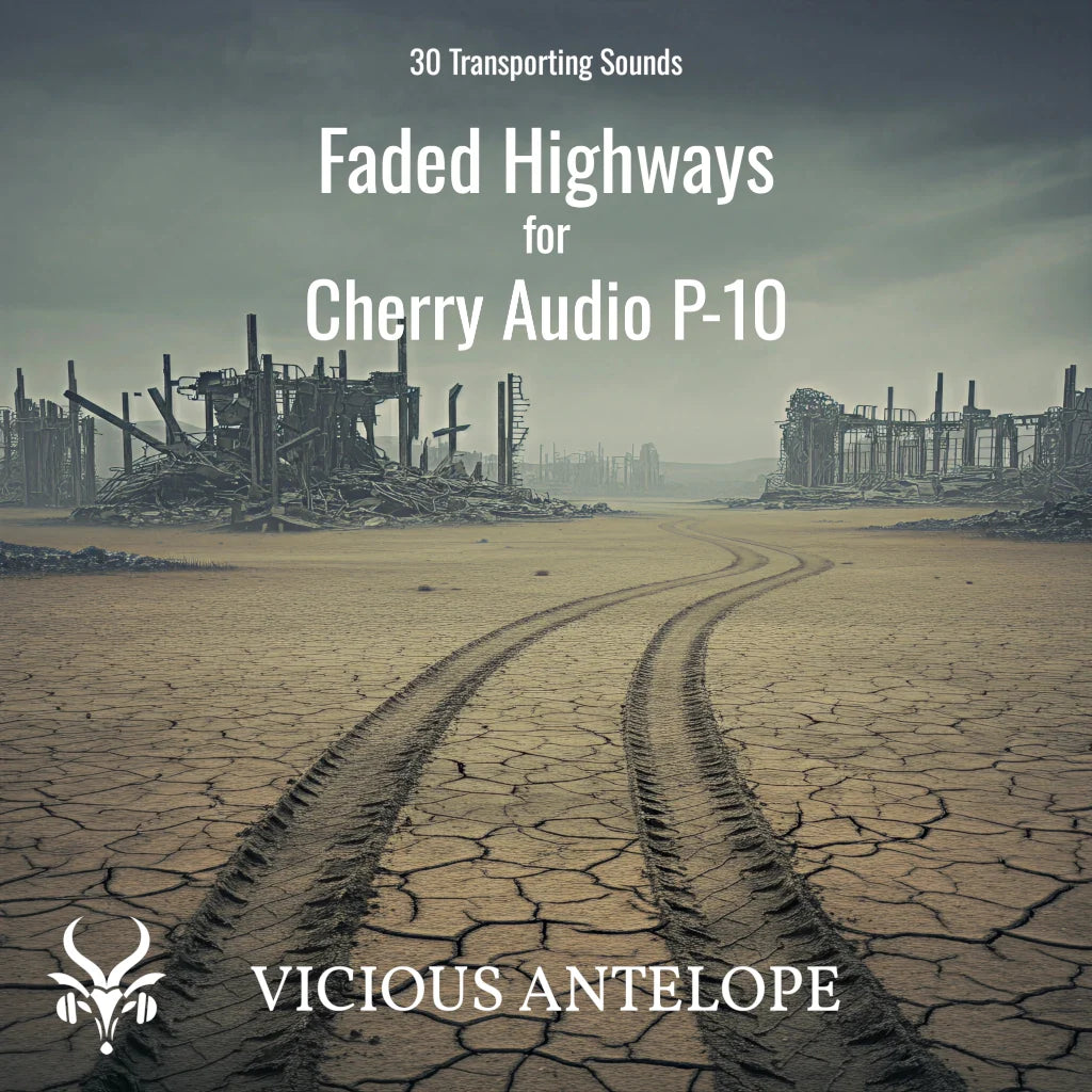 Faded HIghways preset pack cover artwork for Cherry Audio – Vicious Antelope