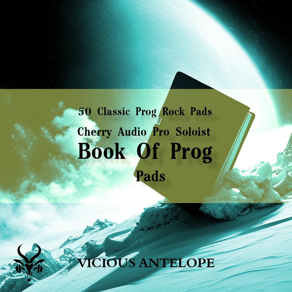 Book Of Prog - Pads preset pack cover artwork for Cherry Audio – Vicious Antelope