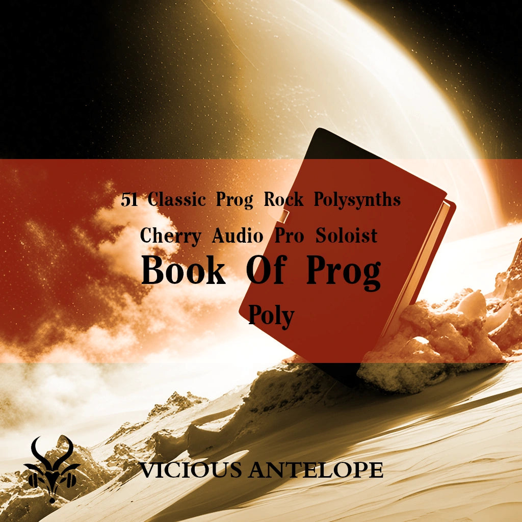 Book Of Prog - Poly preset pack cover artwork for Cherry Audio – Vicious Antelope