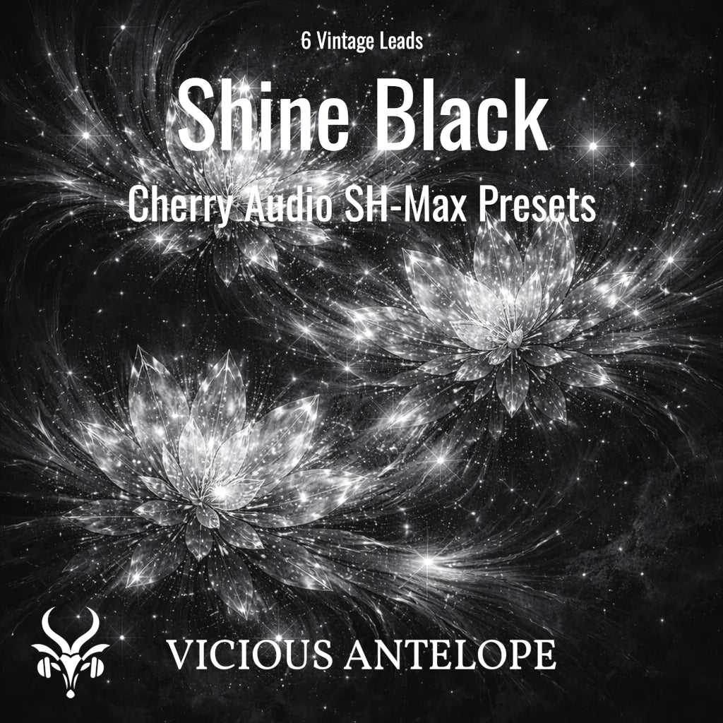 Shine Black free preset pack cover artwork for Cherry Audio SH-Max – Vicious Antelope