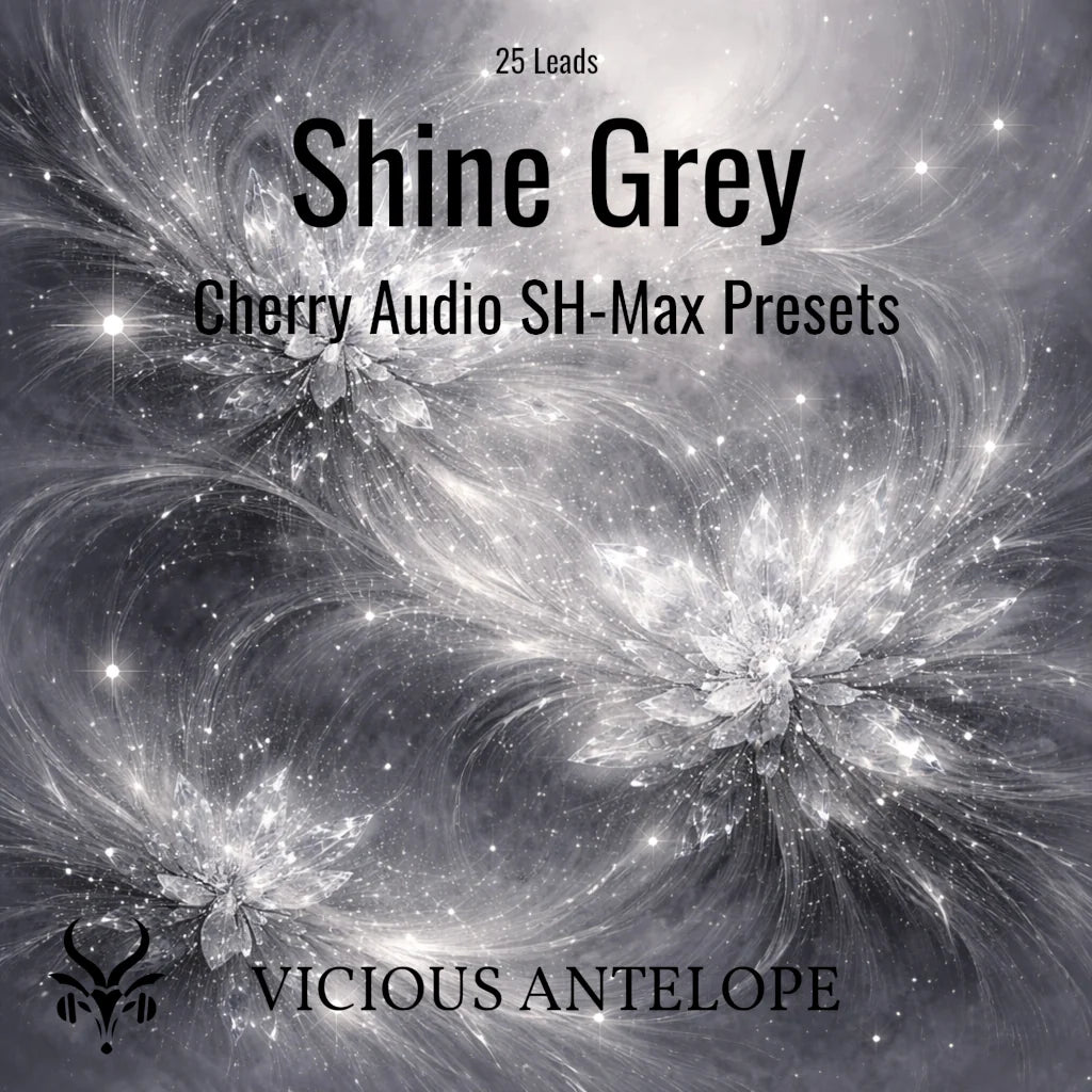 Shine Grey preset pack cover artwork for Cherry Audio – Vicious Antelope