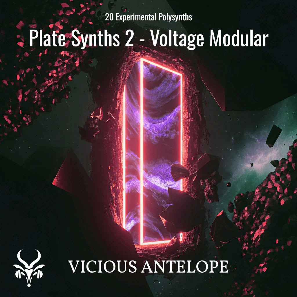 Plate Synths IΙ preset pack cover artwork for Cherry Audio – Vicious Antelope