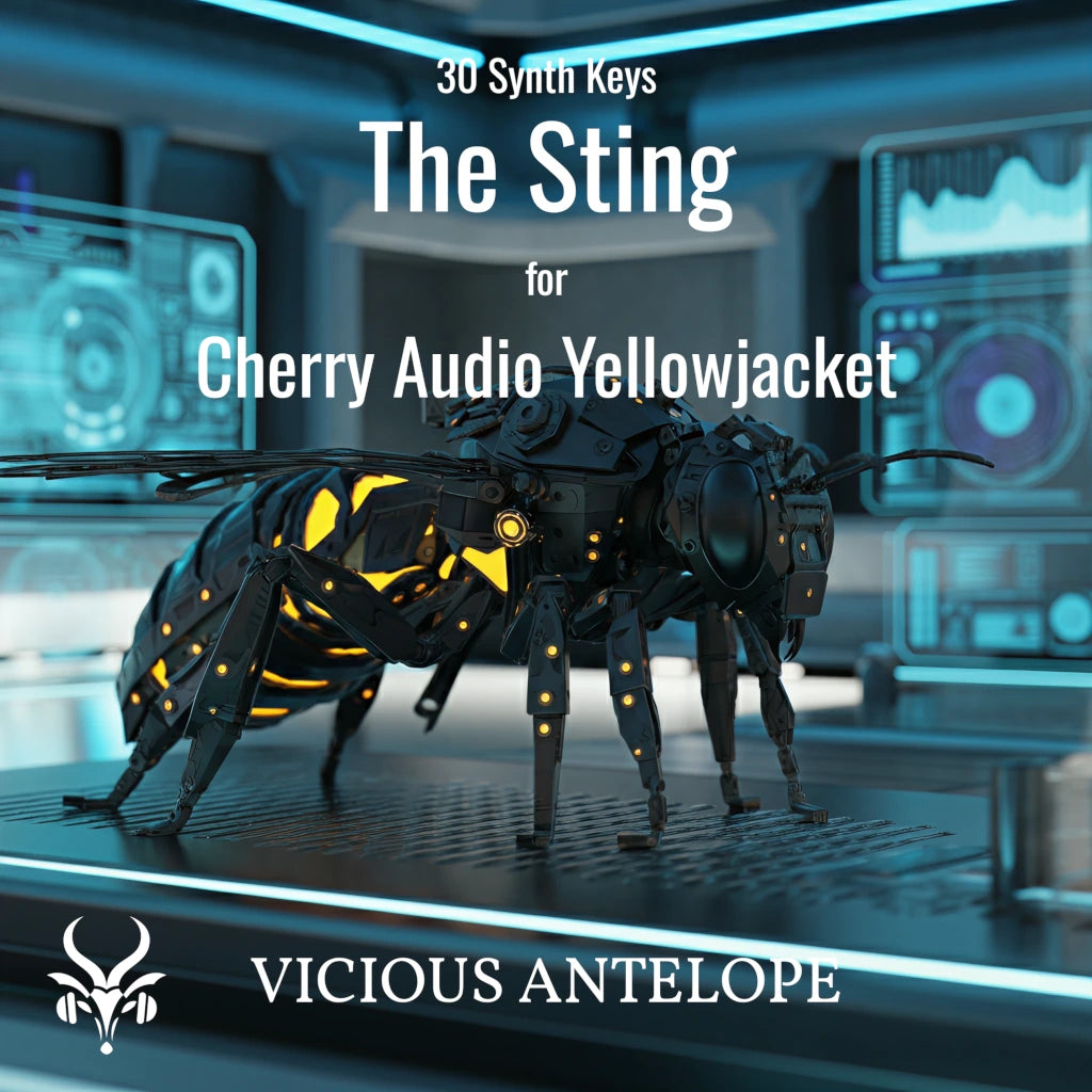 The Sting preset pack cover artwork for Cherry Audio – Vicious Antelope