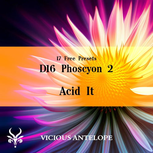 Acid It preset pack cover artwork for D16 Phoscyon 2 – Vicious Antelope
