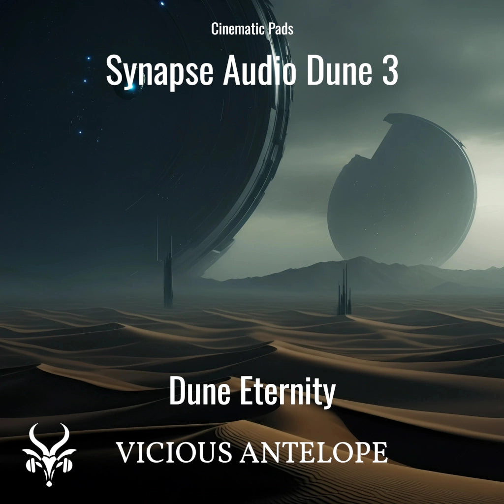Dune Eternity preset library cover artwork for Dune 3 – Vicious Antelope