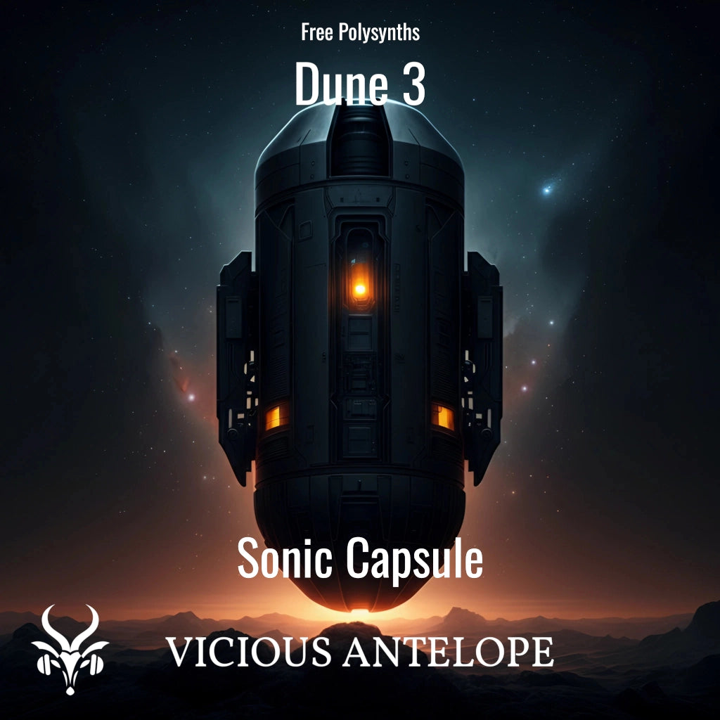 Sonic Capsule preset library cover artwork for Dune 3 – Vicious Antelope