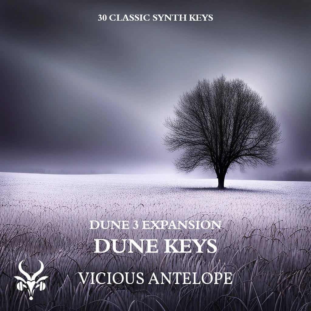 Dune Keys preset library cover artwork for Dune 3 – Vicious Antelope