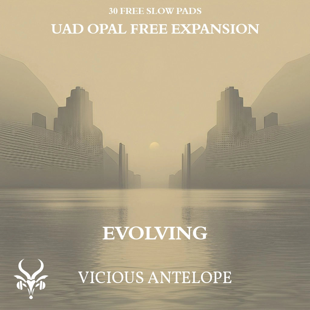 Evolving preset pack cover artwork for Universal Audio Opal – Vicious Antelope