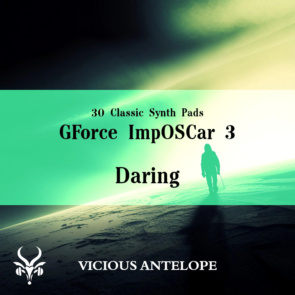 Daring preset pack cover artwork for GForce ImpOSCAr 3 – Vicious Antelope