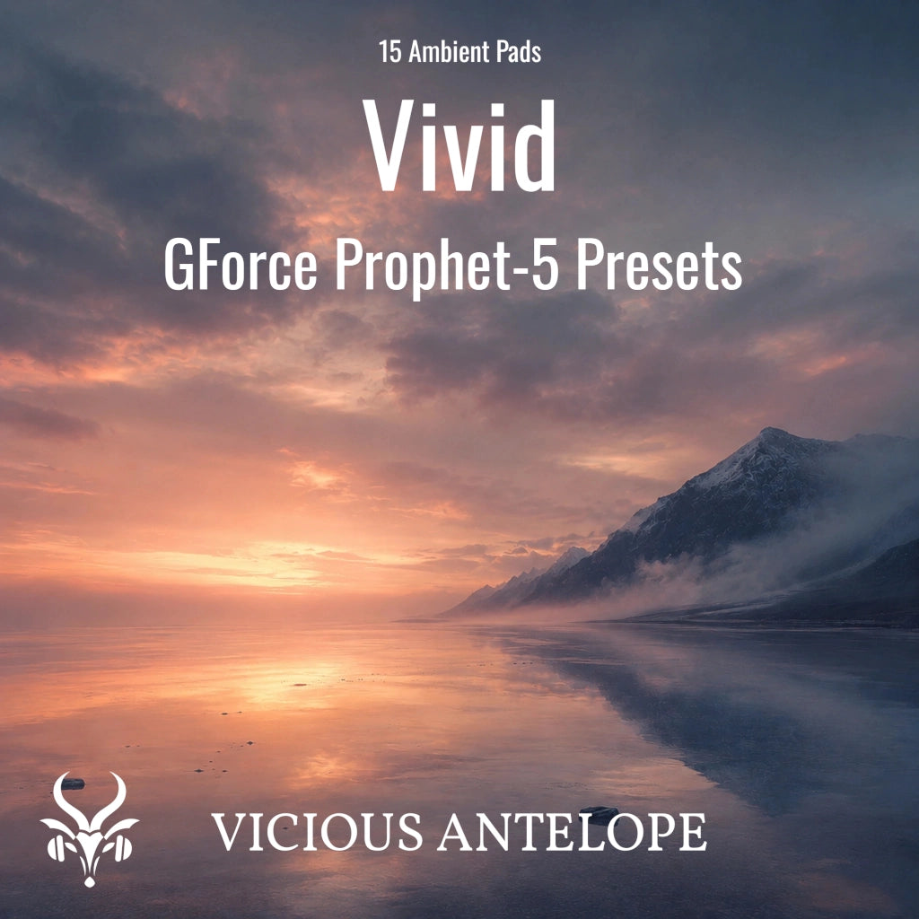 Vivid atmospheric pad presets for GForce Prophet 5 with cinematic analog textures
