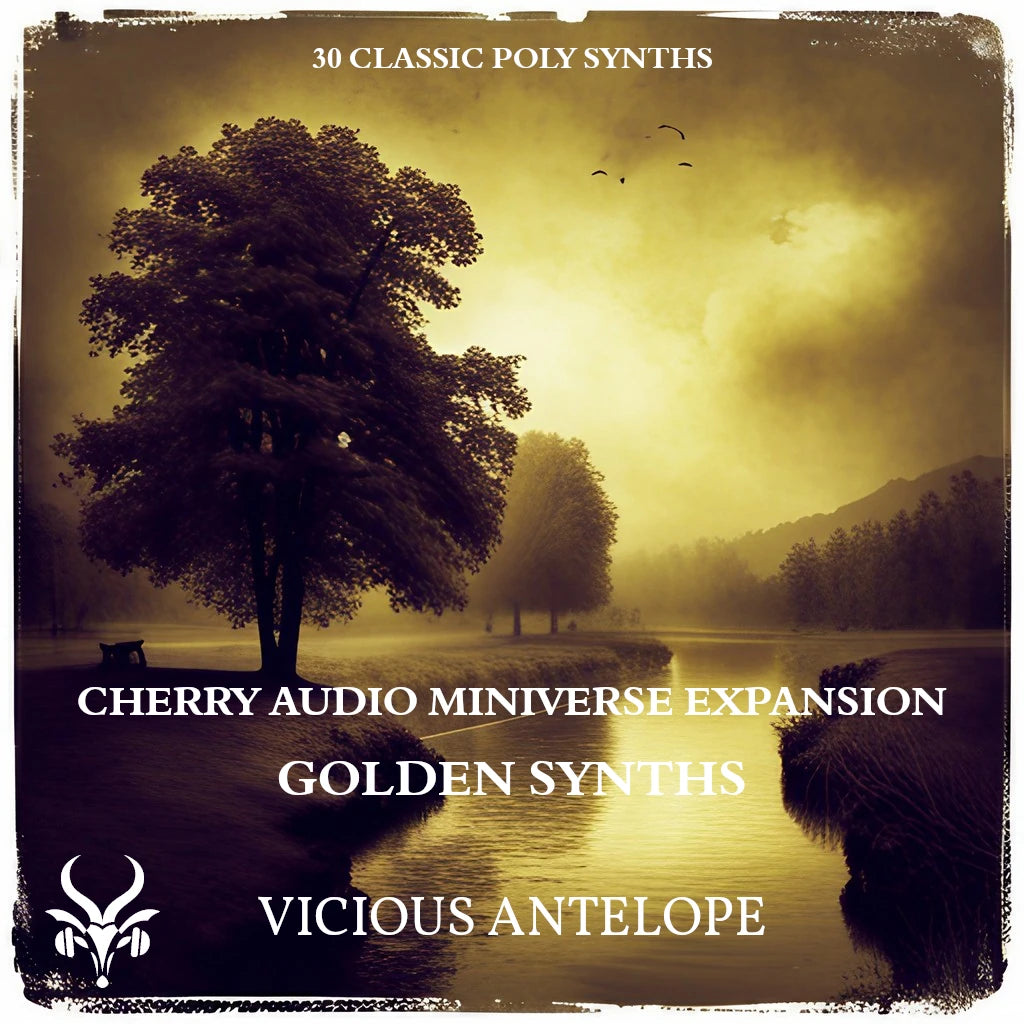Golden Synths preset pack cover artwork for Cherry Audio – Vicious Antelope