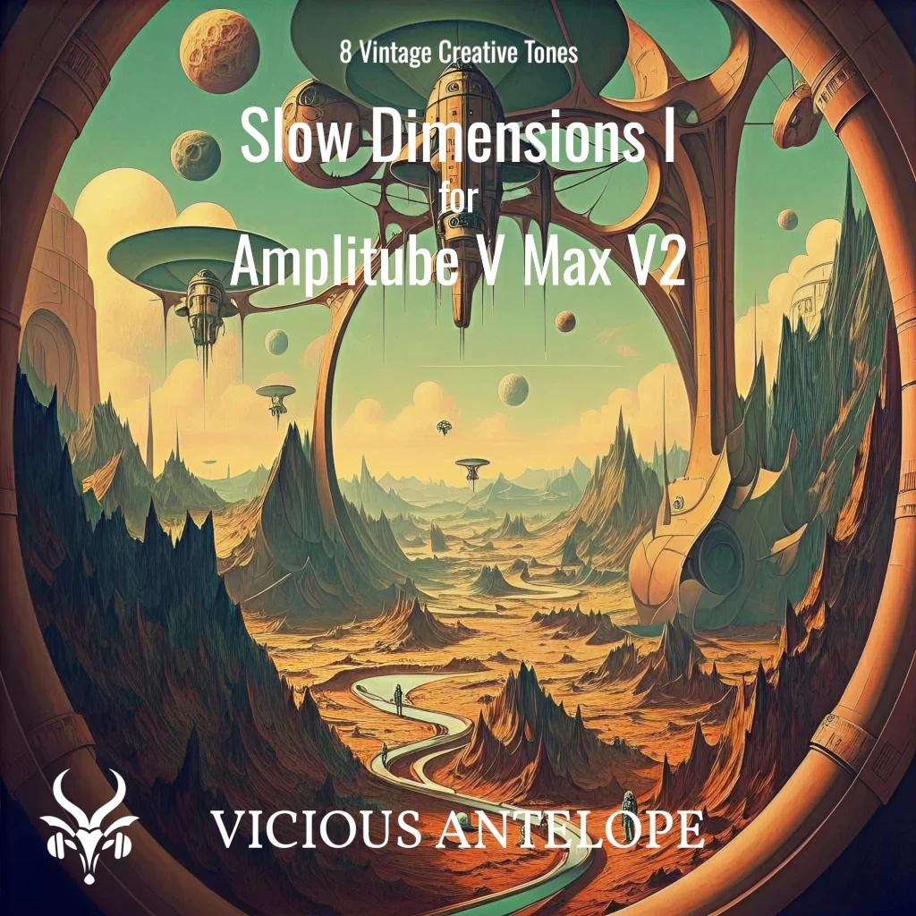 Slow Dimensions I guitar pack cover artwork for Amplitube 5 Max V2 – Vicious Antelope