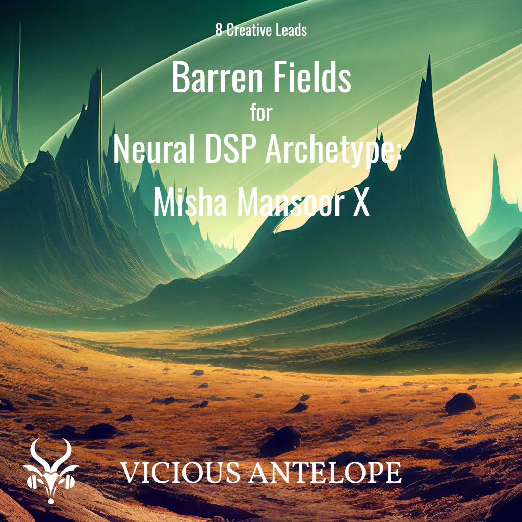 Barren Fields guitar pack cover artwork for Neural DSP – Vicious Antelope