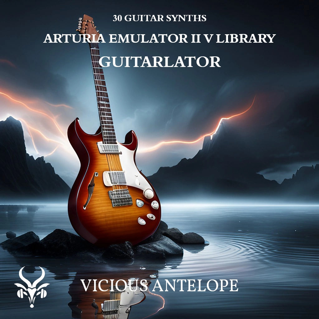 Guitarlator preset pack cover artwork for Arturia – Vicious Antelope