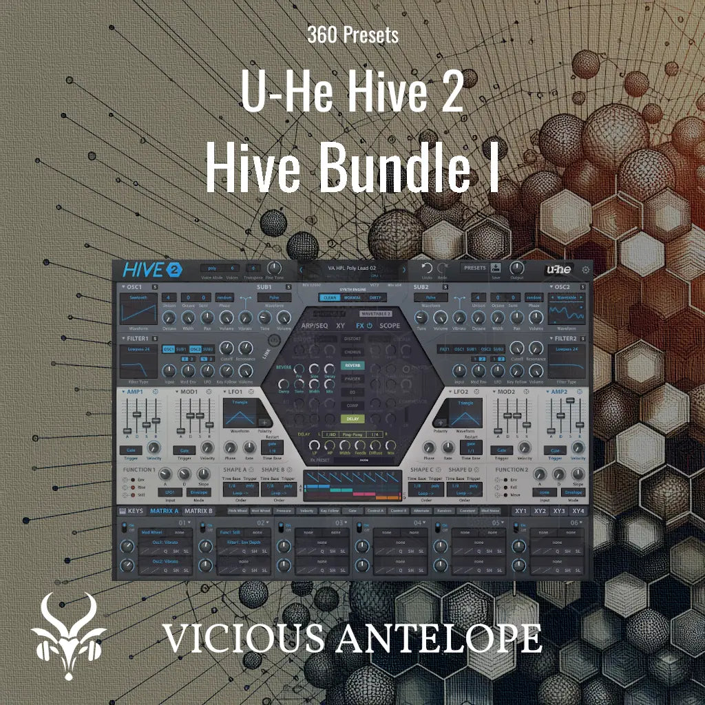 Hive Bundle I preset pack cover artwork for U-He Hive – Vicious Antelope