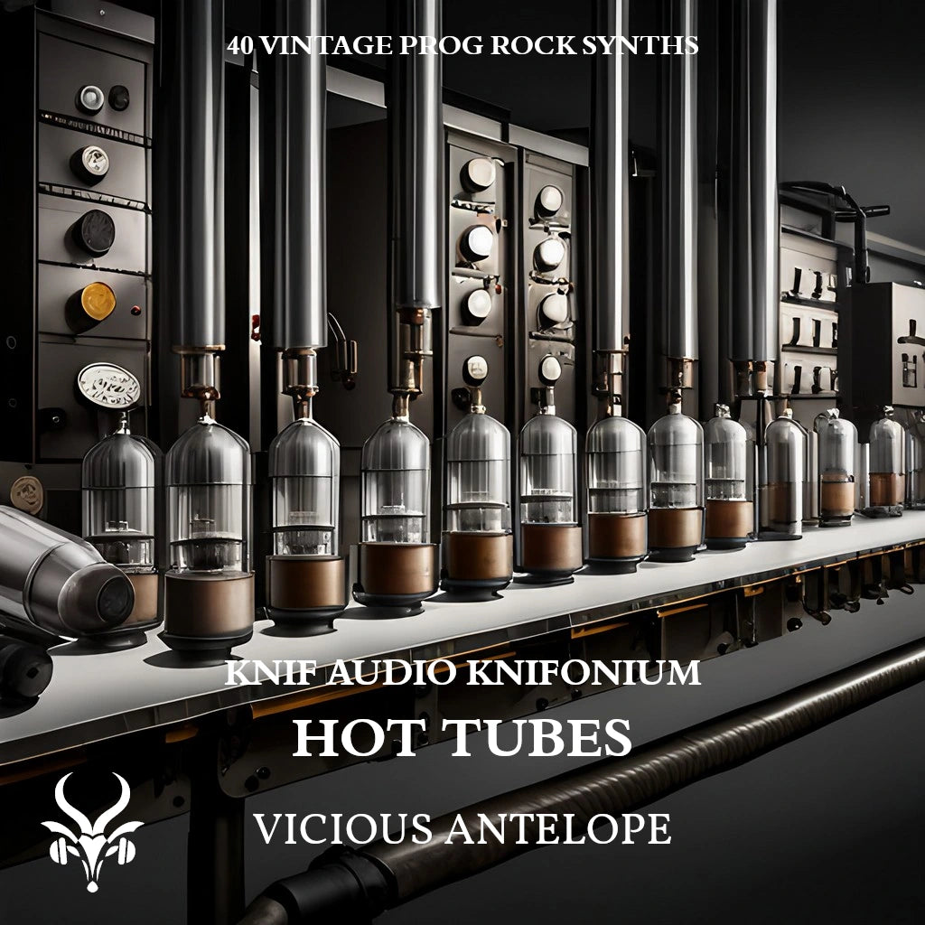 Hot Tubes preset pack cover artwork for Knifonium – Vicious Antelope