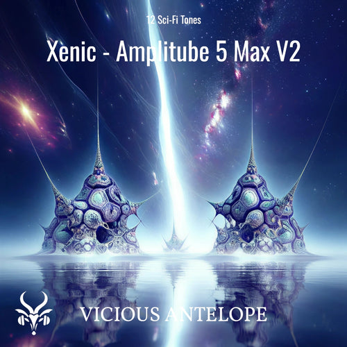 Xenic guitar pack cover artwork for Amplitube 5 Max V2 – Vicious Antelope
