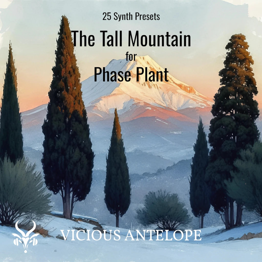The Tall Mountain preset pack cover artwork for Phaseplant Kilohearts  – Vicious Antelope
