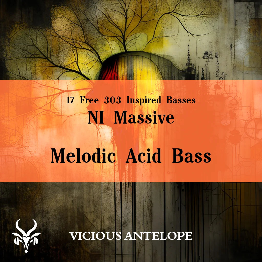 Melodic Acid Bass preset pack cover artwork for Massive X – Vicious Antelope