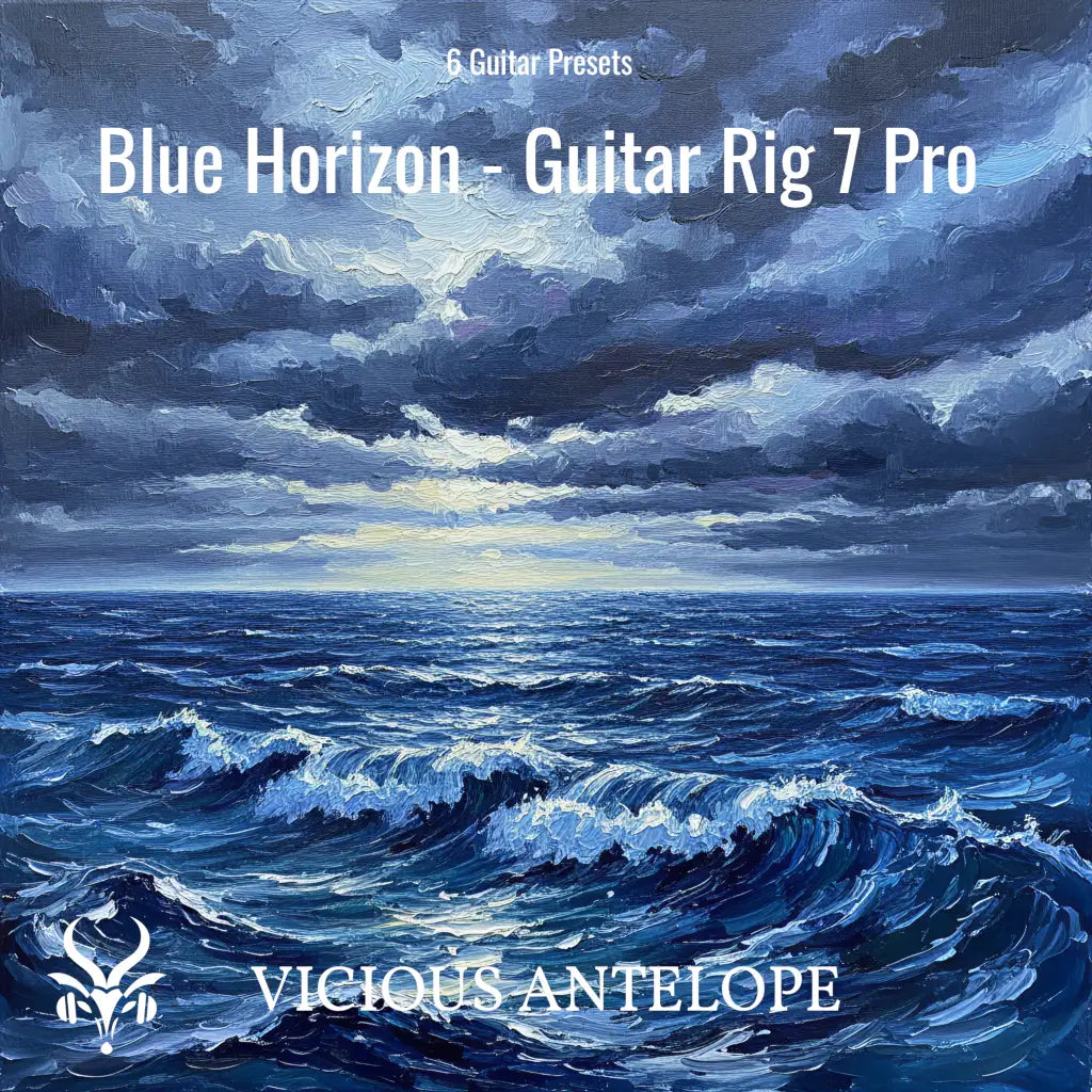 Blue Horizon guitar pack cover artwork for Guitar Rig 7 Pro – Vicious Antelope