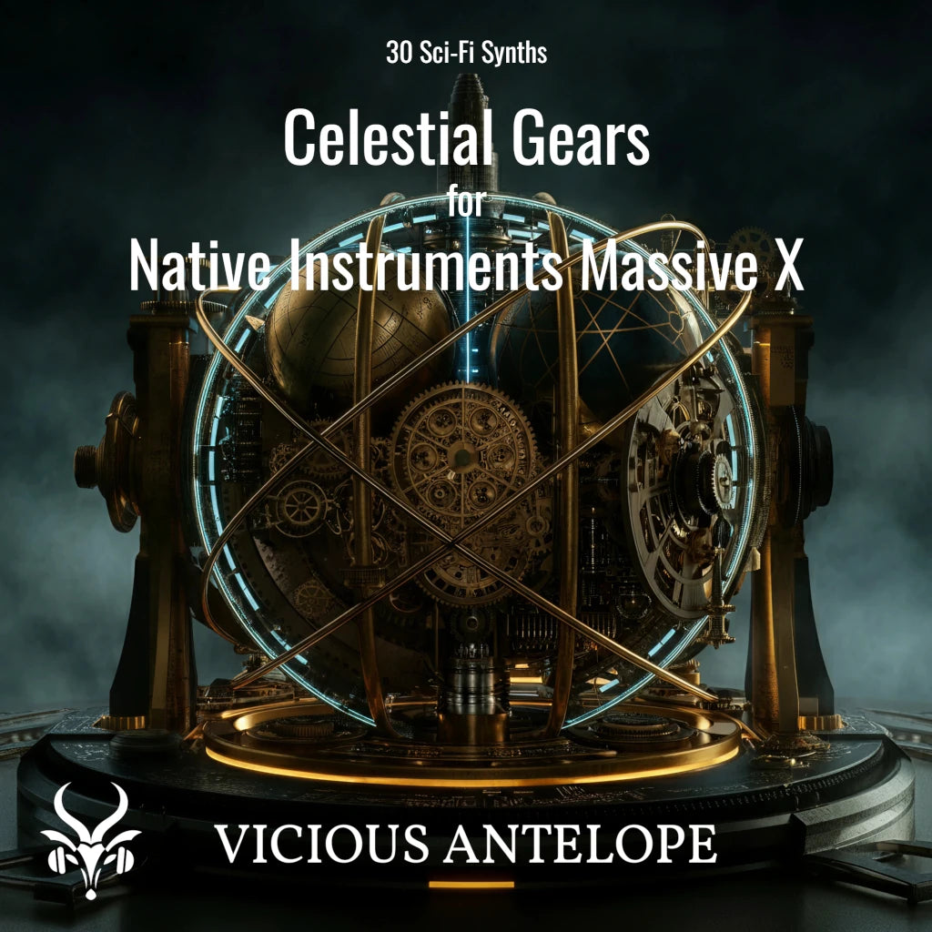 Celestial Gears preset pack cover artwork for Massive X – Vicious Antelope