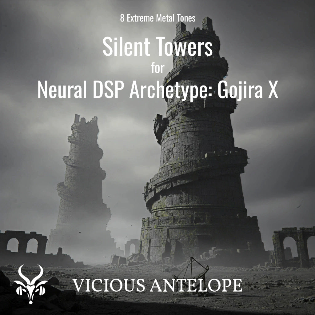 Silent Towers guitar pack cover artwork for Neural DSP – Vicious Antelope