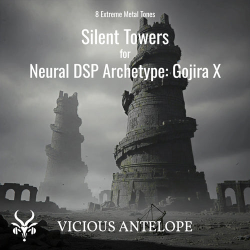 Silent Towers guitar pack cover artwork for Neural DSP – Vicious Antelope