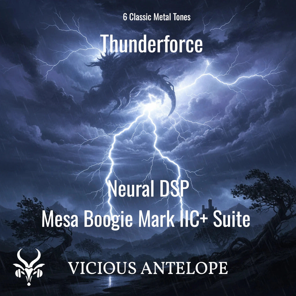 Thunderforce guitar pack cover artwork for Neural DSP – Vicious Antelope
