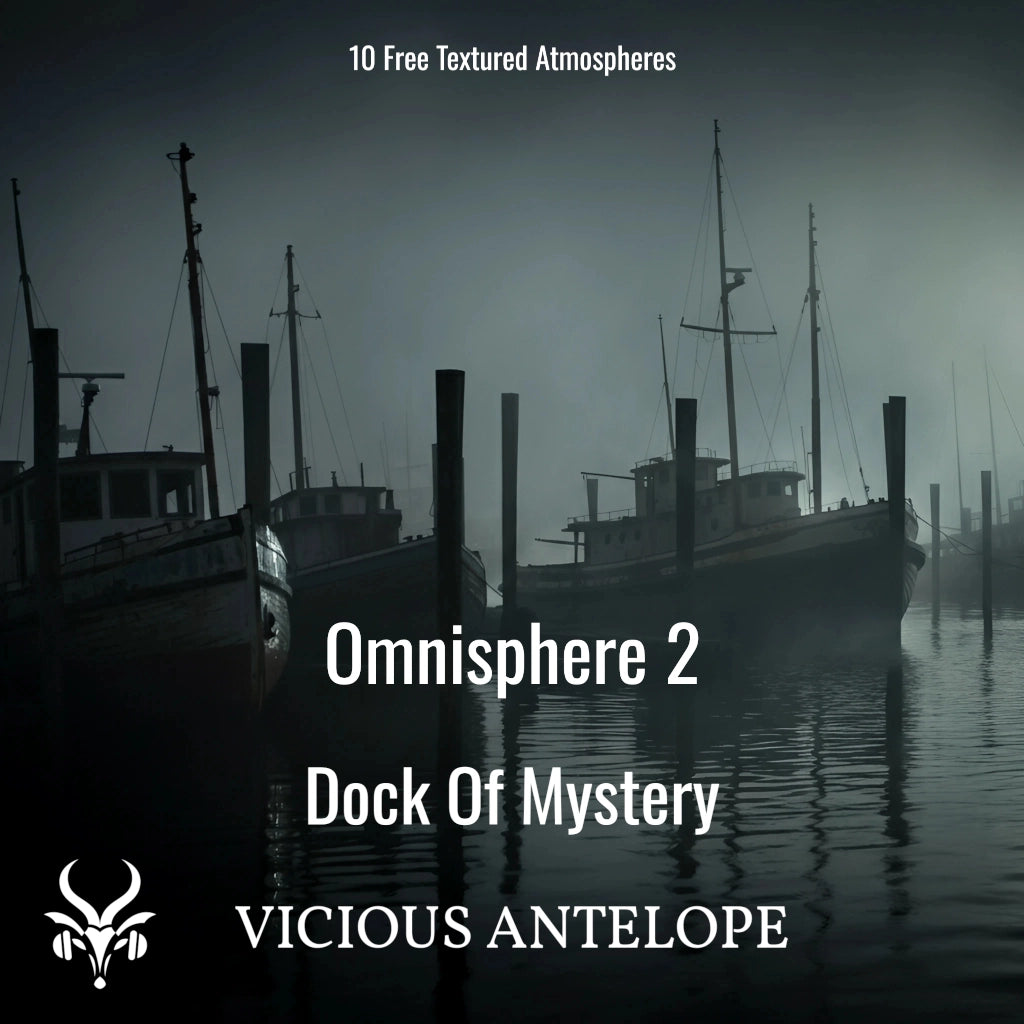 Dock Of mystery preset library cover artwork for Omnisphere 3 – Vicious Antelope