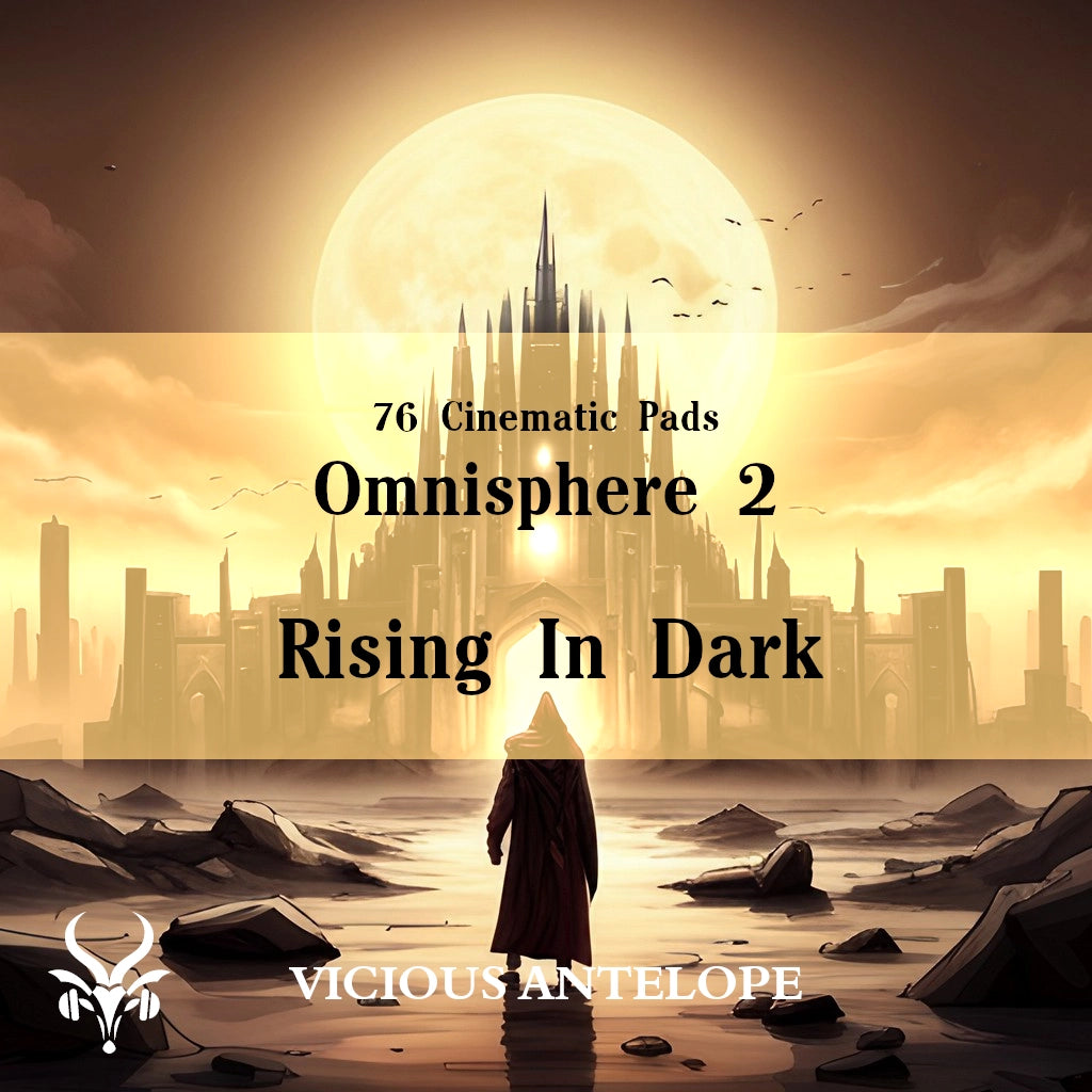 Rising In Dark preset library cover artwork for Omnisphere 3 – Vicious Antelope
