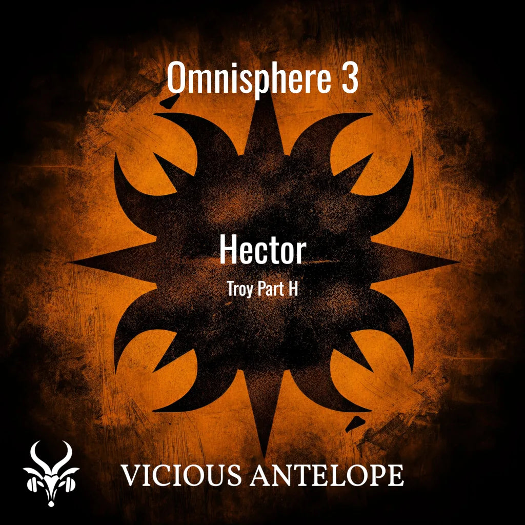 Troy H - Hector preset library cover artwork for Omnisphere 3 – Vicious Antelope