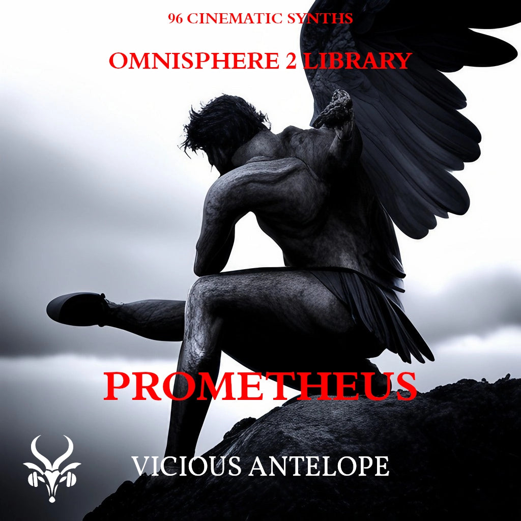 Prometheus preset library cover artwork for Omnisphere 3 – Vicious Antelope