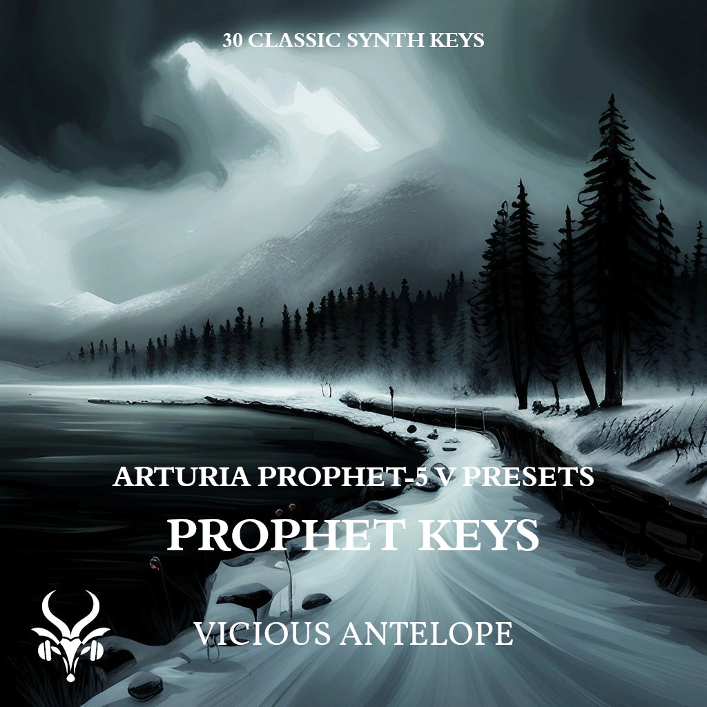 Prophet Keys preset pack cover artwork for Arturia – Vicious Antelope