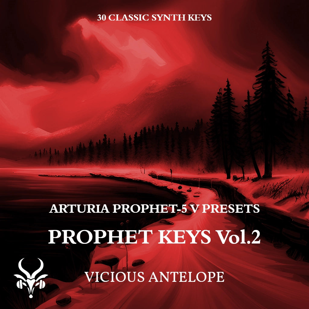 Prophet Keys Vol.2 preset pack cover artwork for Arturia – Vicious Antelope