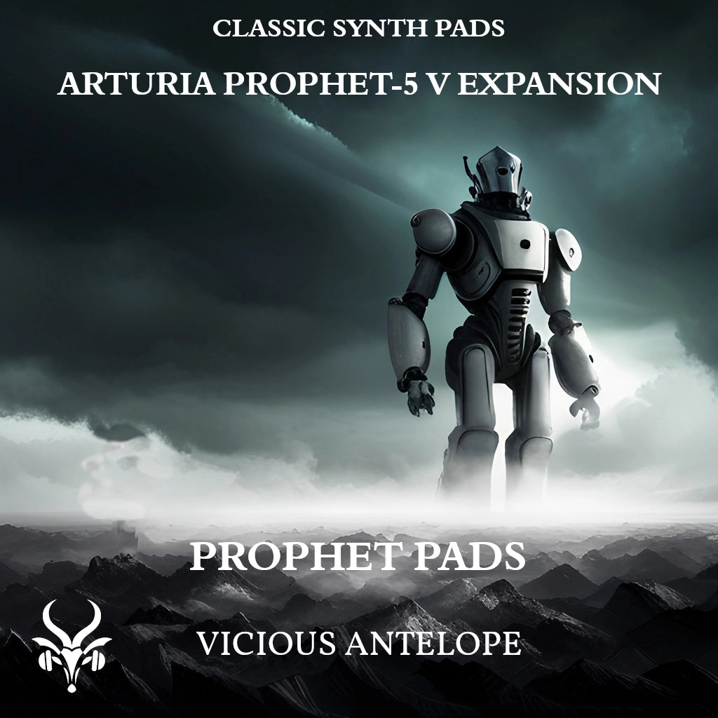 Prophet Pads preset pack cover artwork for Arturia – Vicious Antelope
