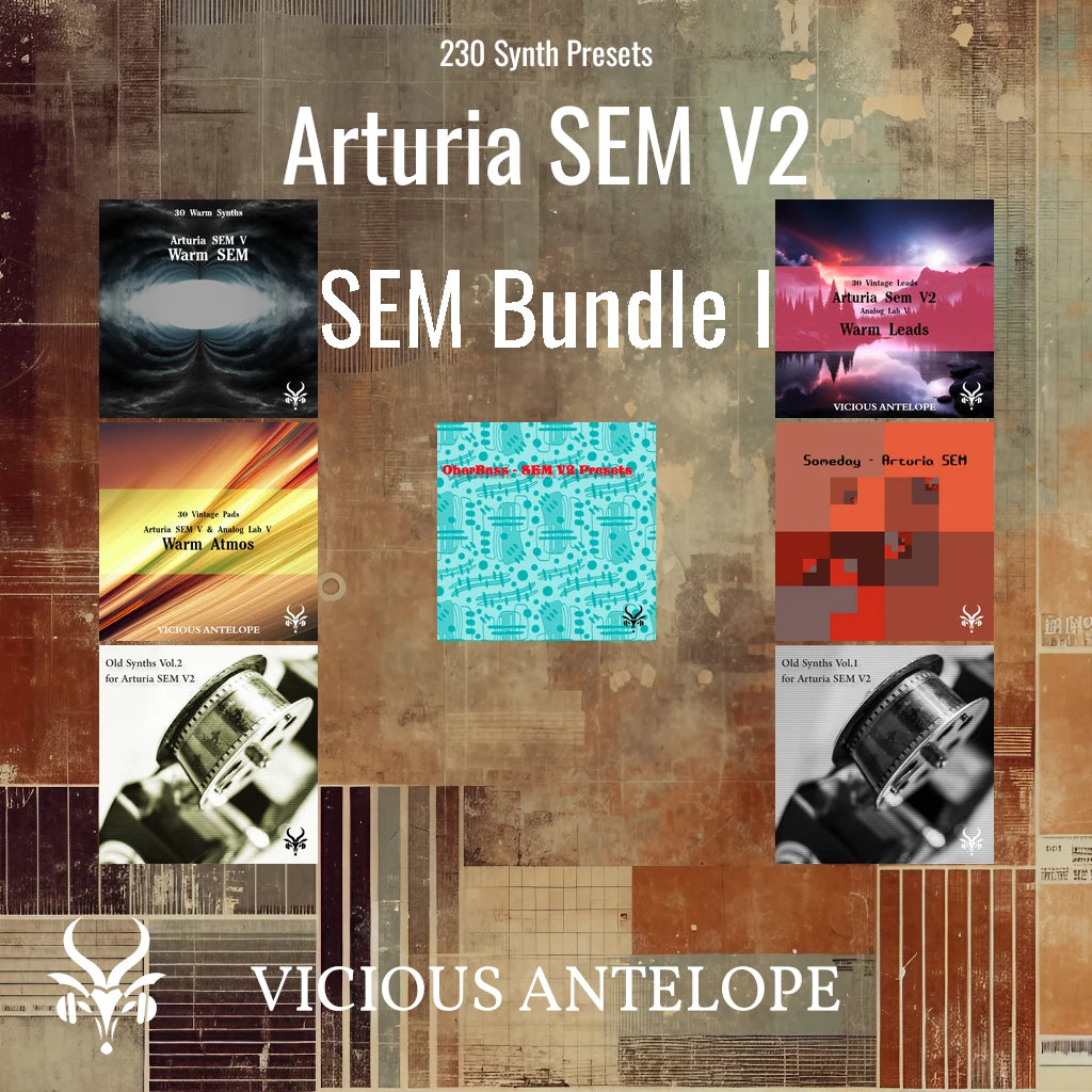 SEM Bundle I preset pack cover artwork for Arturia – Vicious Antelope