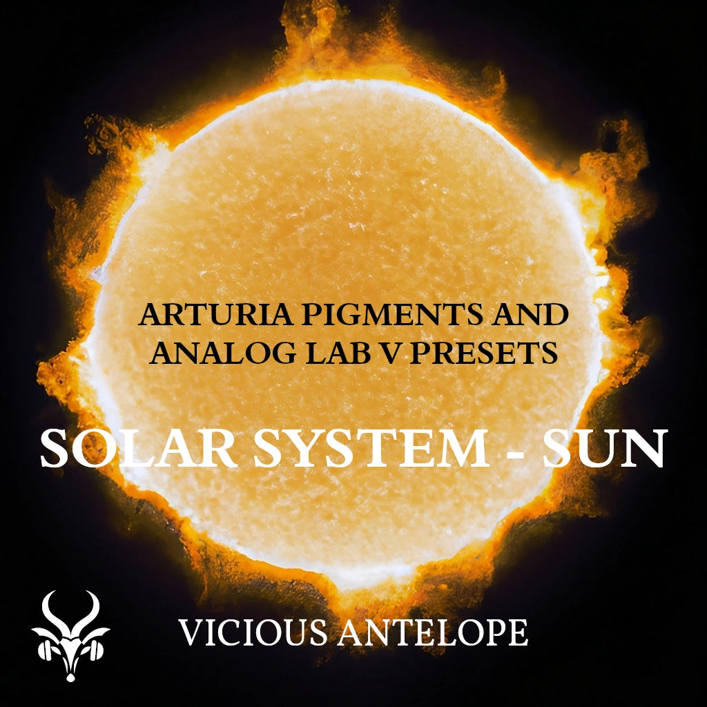 SLS Sun preset pack cover artwork for Arturia Pigments – Vicious Antelope