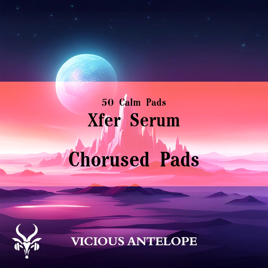 Chorused Pads preset pack cover artwork for Serum 2 – Vicious Antelope