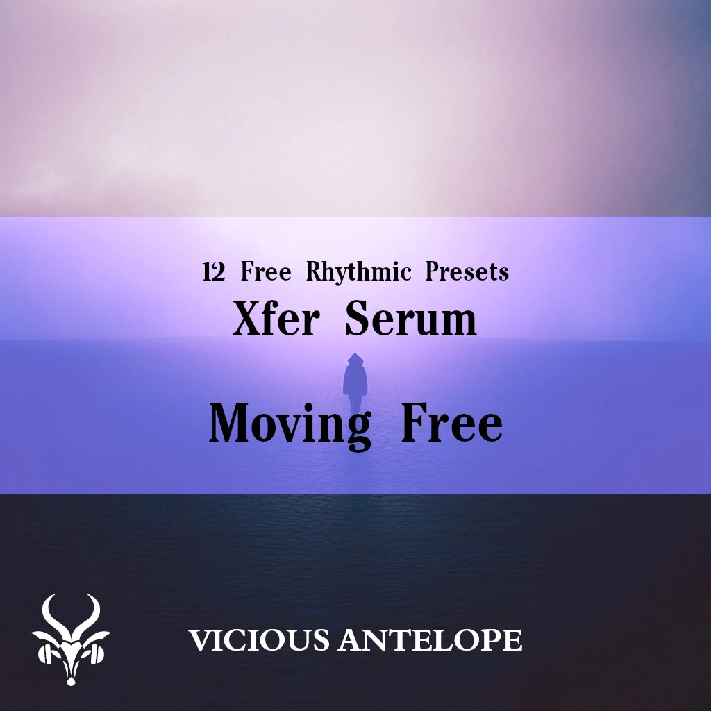 Moving Free preset pack cover artwork for Serum 2 – Vicious Antelope