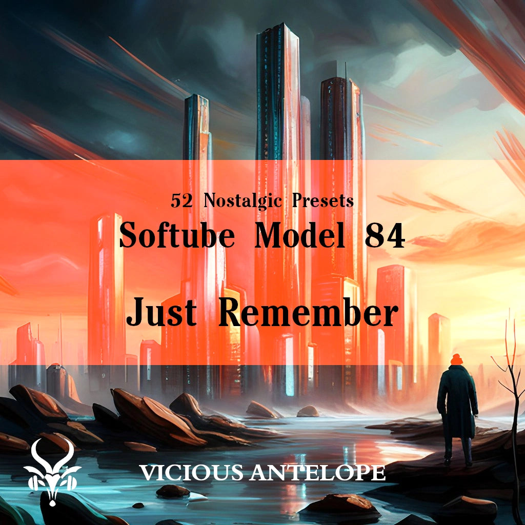 Just Remember preset pack cover artwork for Softube Model 84 – Vicious Antelope