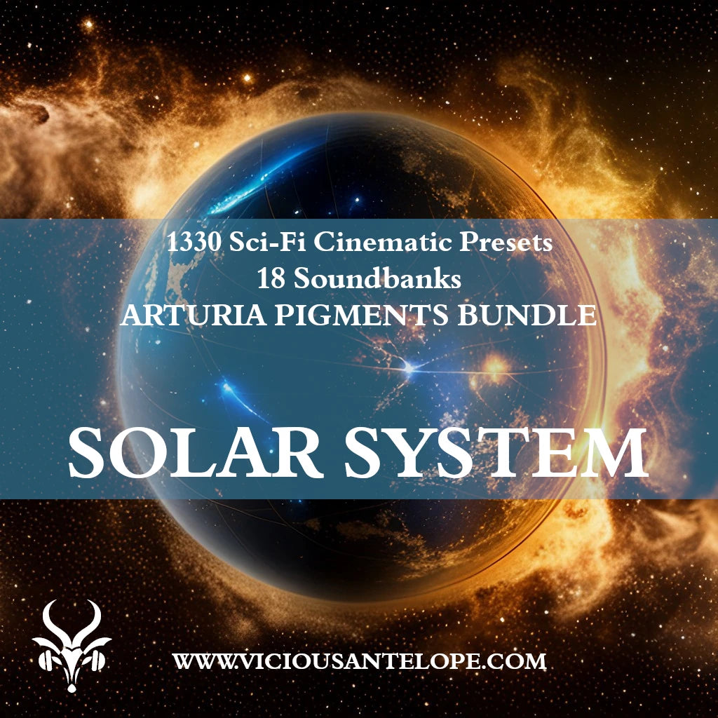 Solar System Bundle preset pack cover artwork for Arturia Pigments – Vicious Antelope