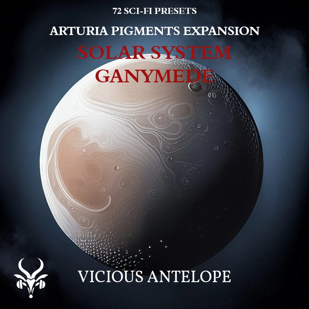 Solar System Ganymede preset pack cover artwork for Arturia Pigments – Vicious Antelope