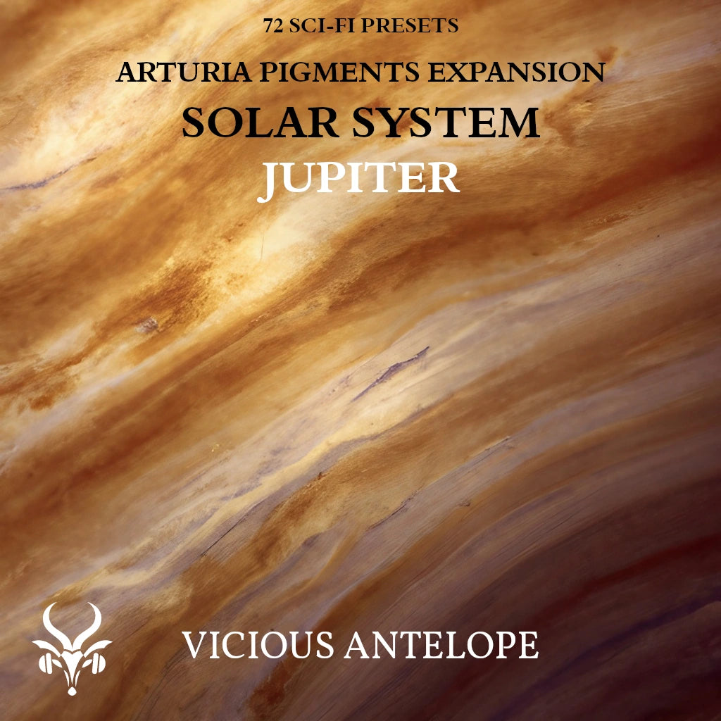 Solar System Jupiter preset pack cover artwork for Arturia Pigments – Vicious Antelope