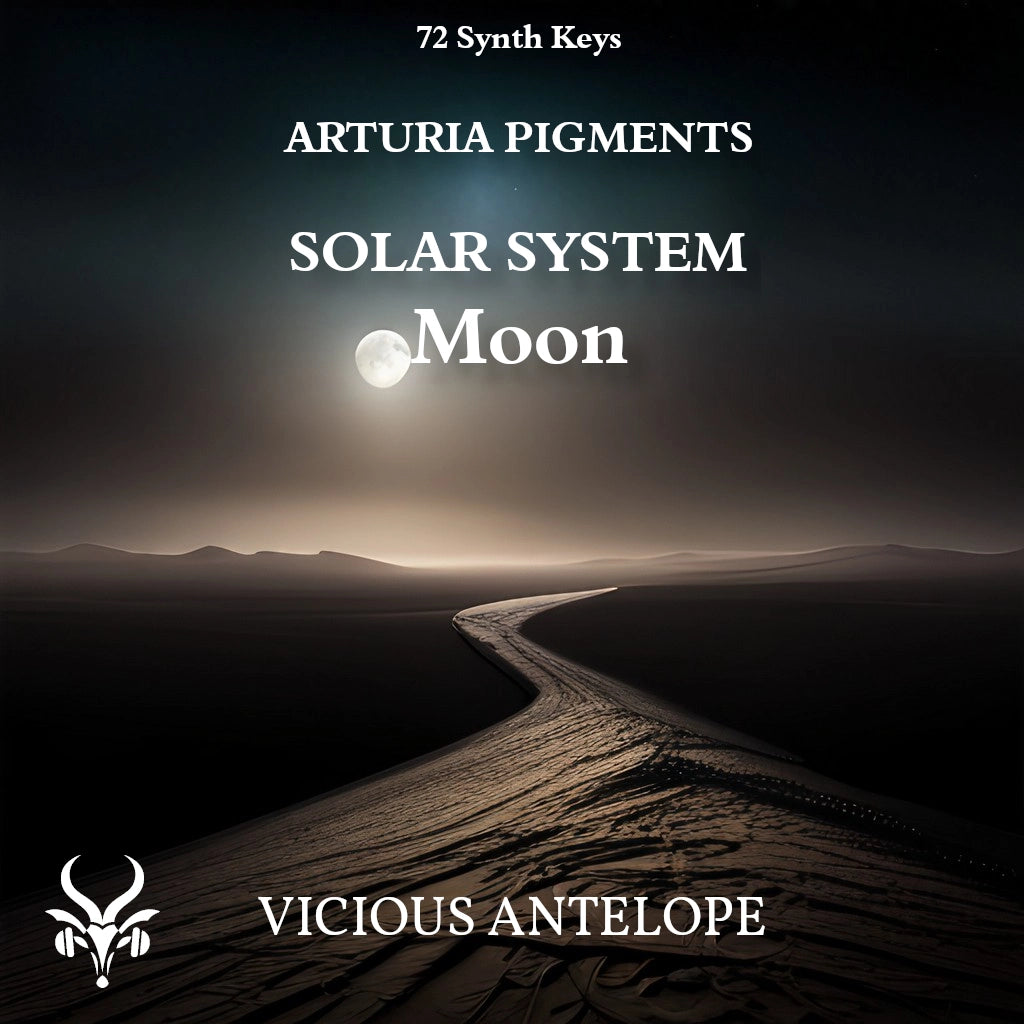 Solar System Moon preset pack cover artwork for Arturia Pigments – Vicious Antelope