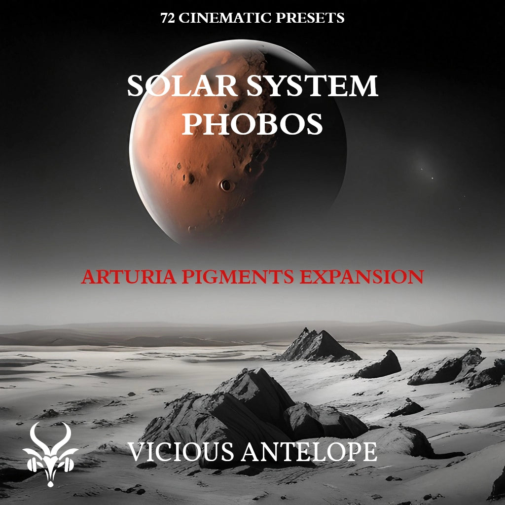 Solar System Phobos preset pack cover artwork for Arturia Pigments – Vicious Antelope