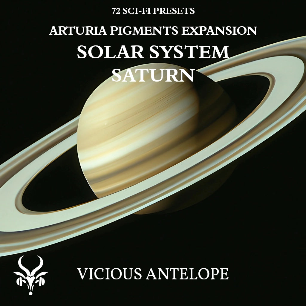 Solar System Saturn preset pack cover artwork for Arturia Pigments – Vicious Antelope