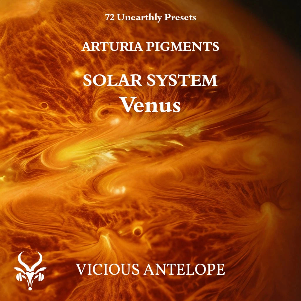 Solar System Venus preset pack cover artwork for Arturia Pigments – Vicious Antelope
