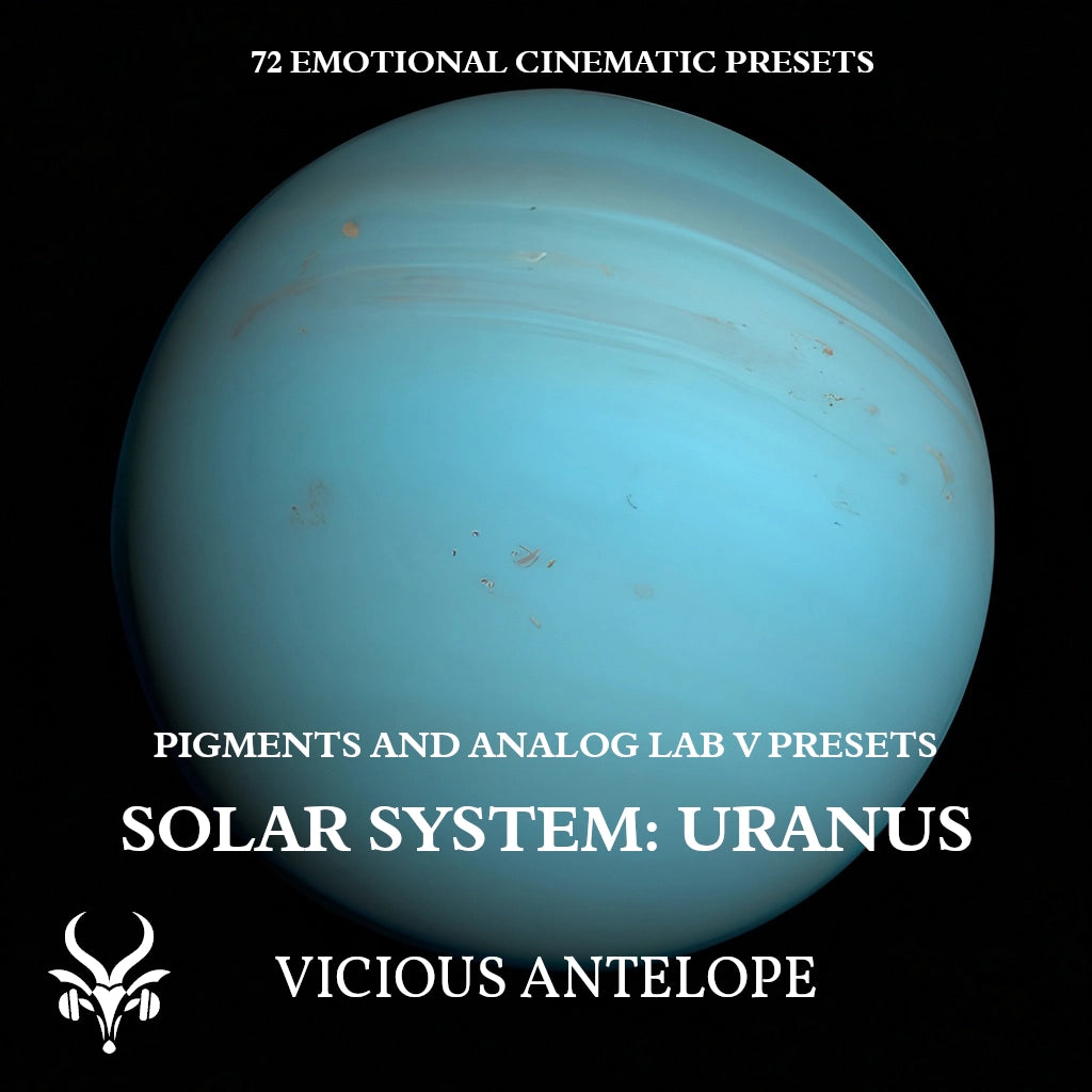 Solar system uranus preset pack cover artwork for Arturia Pigments – Vicious Antelope