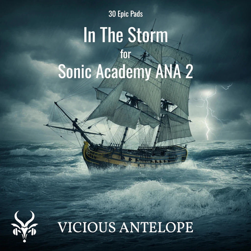 In The Storm preset pack cover artwork for Sonic Academy ANA 2 – Vicious Antelope