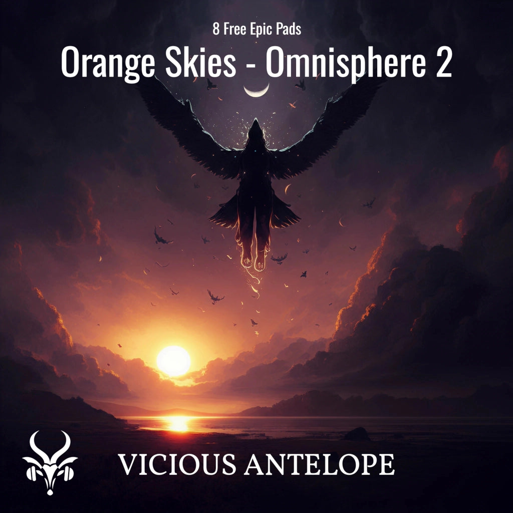 Orange Skies preset library cover artwork for Omnisphere 3 – Vicious Antelope
